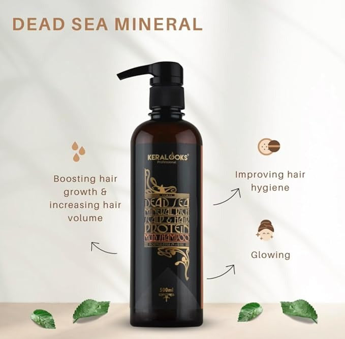 Keralooks Professional Dead Sea Mineral Rich Scalp & Hair Protein Mud Shampoo - 500 ml