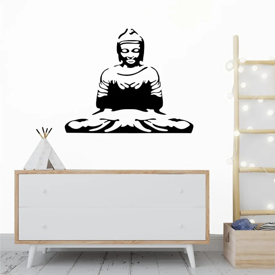 Decal O Decal Meditating Buddha in Black Self Adhesive Sticker