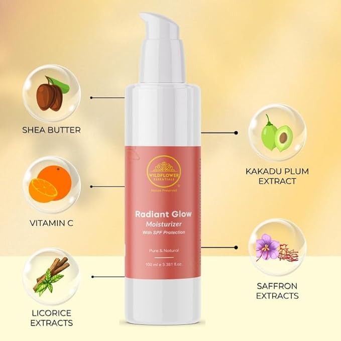 Wildflower Essentials Radiant Glow Moisturiser Gel with Vitamin C - 100 ml