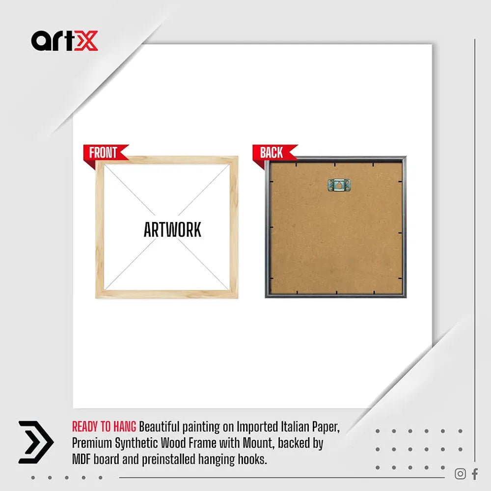 ArtX Paper Tree Wall Art Frame Painting Multicolor Abstract