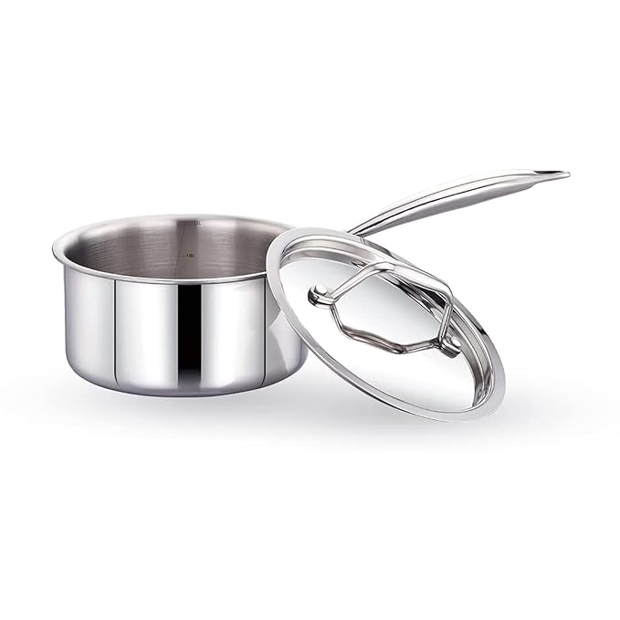 Maxima Triply Cookware Stainless Steel Sauce Pan 18cm 2.2 Ltr - 500 gms