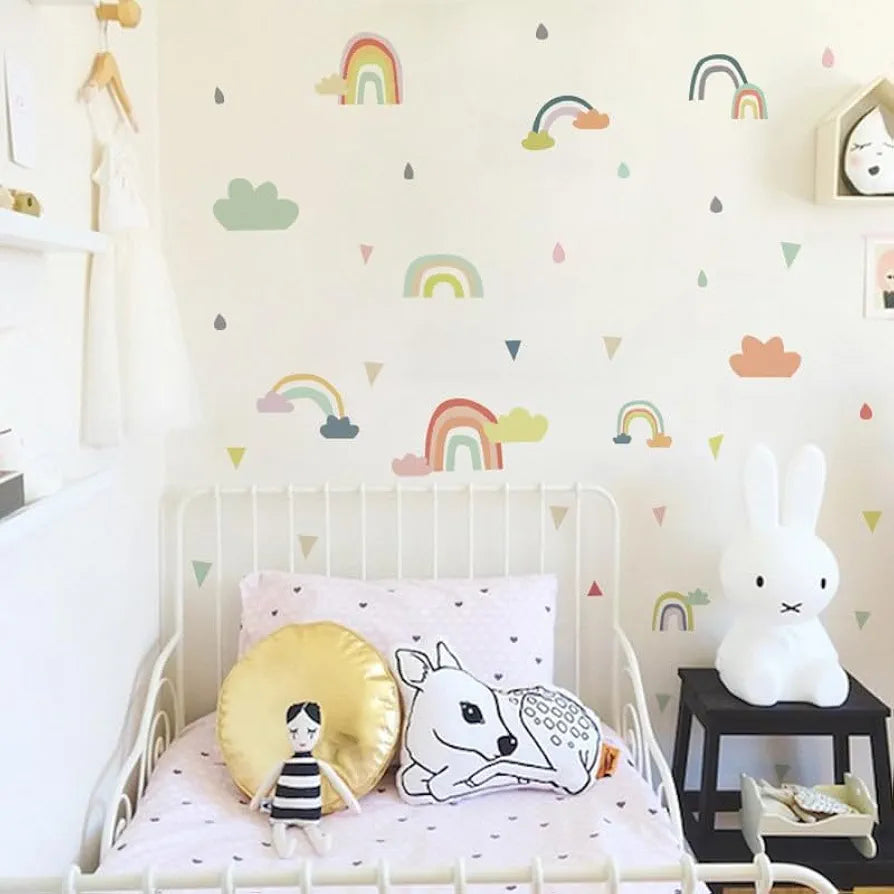 Jaamso Royals Cute Cloud and Rainbow Stickers Wall -self-adhesive Small Rainbow