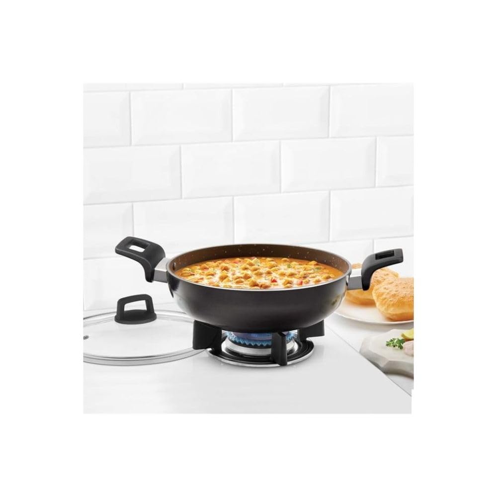 Borosil Granito Non-stick Fry Pan | Induction Friendly | Granite Finish | Pfoa-free | 28 Cm Diameter | Black