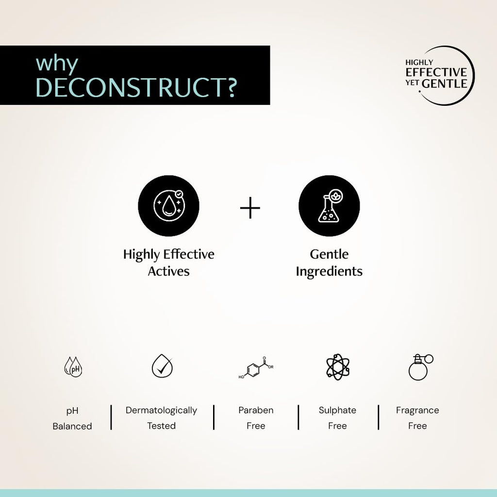 Deconstruct Hyaluronic Acid Hydrating Facewash- 0.5% Amino Acids + 0.1% Hyaluronic Acid | Gentle Cleanser | Hydrating | For Dry Skin | 100ml