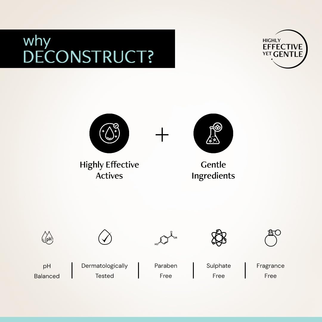 Deconstruct Hyaluronic Acid Hydrating Facewash- 0.5% Amino Acids + 0.1% Hyaluronic Acid | Gentle Cleanser | Hydrating | For Dry Skin | 100ml
