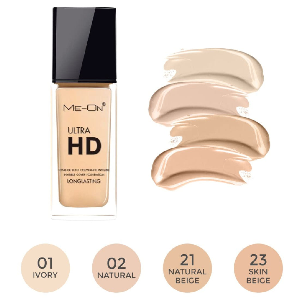 ME-ON Ultra HD Cream Foundation (Shade 21 - Natural Beige) 30ml