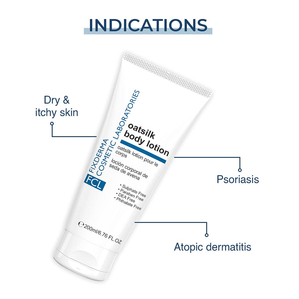 FCL Oatsilk Body Lotion For Dry & Rough Skin | Moisturizing Lotion | Long Lasting Hydration | Nourishes Skin | Soothing Lotion | Reduces Itching | 200Ml