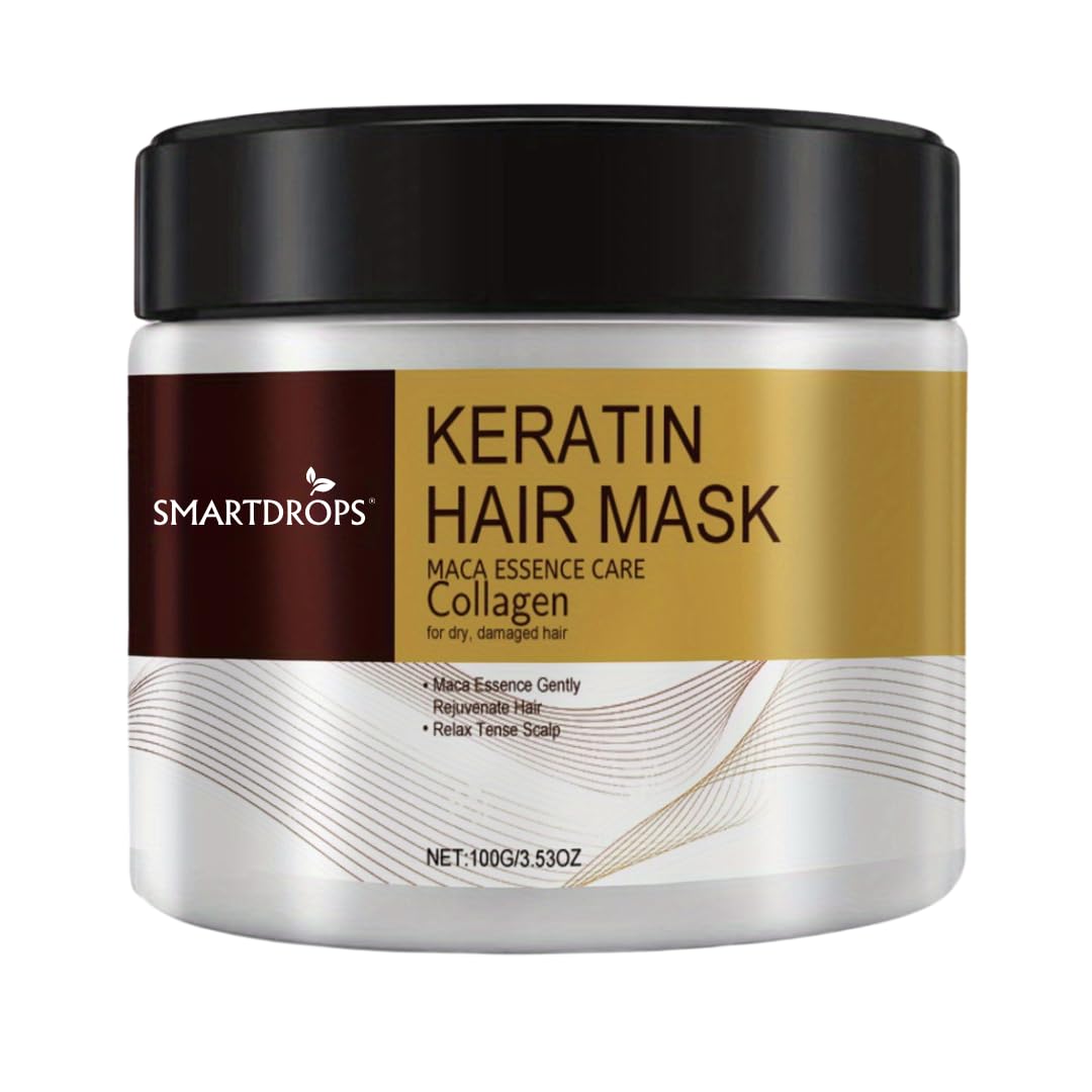 Smartdrops Keratin Hair Mask, Smooth Texture Formula, For All Hair Types, Soft Finish Care, (Pack of 1) (100 g)