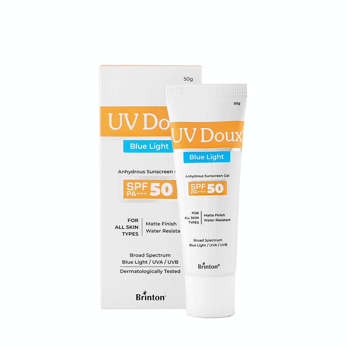 Brinton UV Doux Blue Light Sunscreen Protection Gel SPF 50 PA+++ - 50 gms