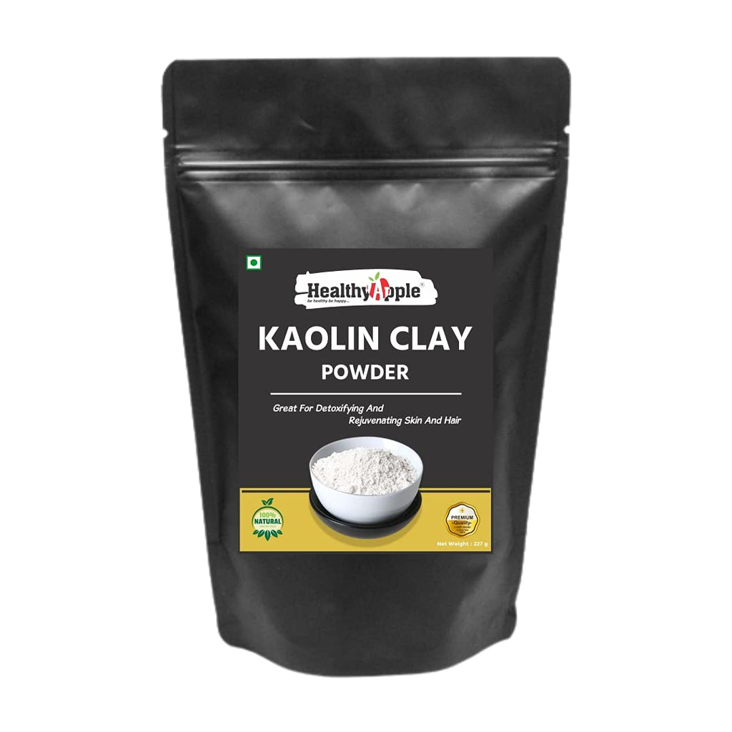 Healthy Apple Light Kaolin Clay 227 Grams (8 oz) | Gentle Clay for Skin & Hair | Cleans Pores | Exfoliates & Detoxifies | Removes Excess Sebum