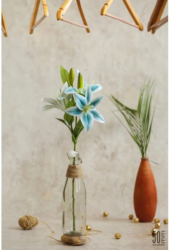 Lily Artificial Flowers Sticks Blue