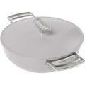 Ember Cookware Arcilla Ceramic Non Stick Kadai 24cm | Metallic Lid | Stainless Steel Handles | Grey