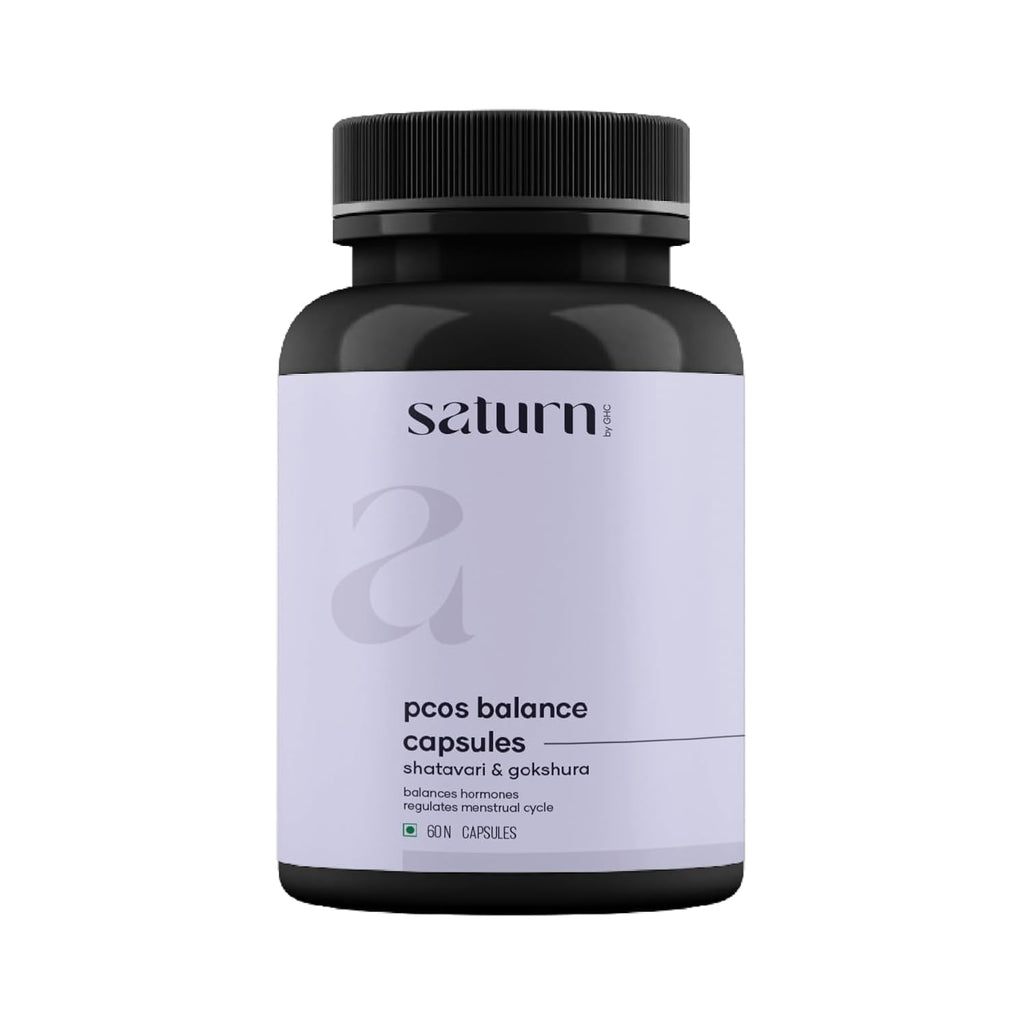 Saturn by GHC PCOS Balance Capsules - Ayurvedic Blend with Shatavari, Gokshura & 20 Herbs | Supports Women with Polycystic Ovary Syndrome