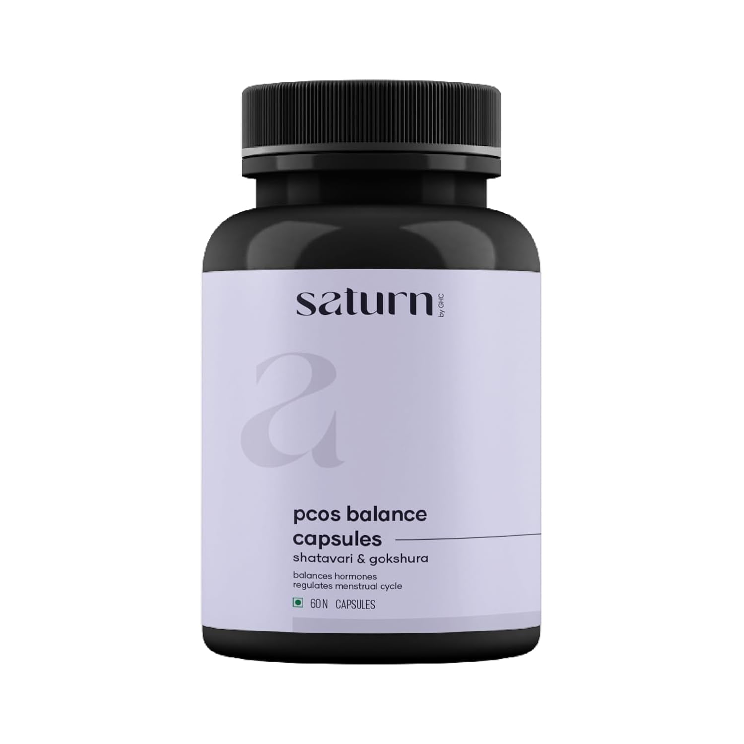 Saturn by GHC PCOS Balance Capsules - Ayurvedic Blend with Shatavari, Gokshura & 20 Herbs | Supports Women with Polycystic Ovary Syndrome