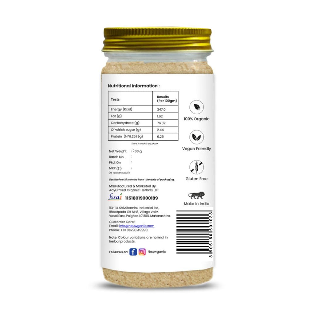 Neuwganic Organic Ashwagandha Powder (Root) -  200 Grams