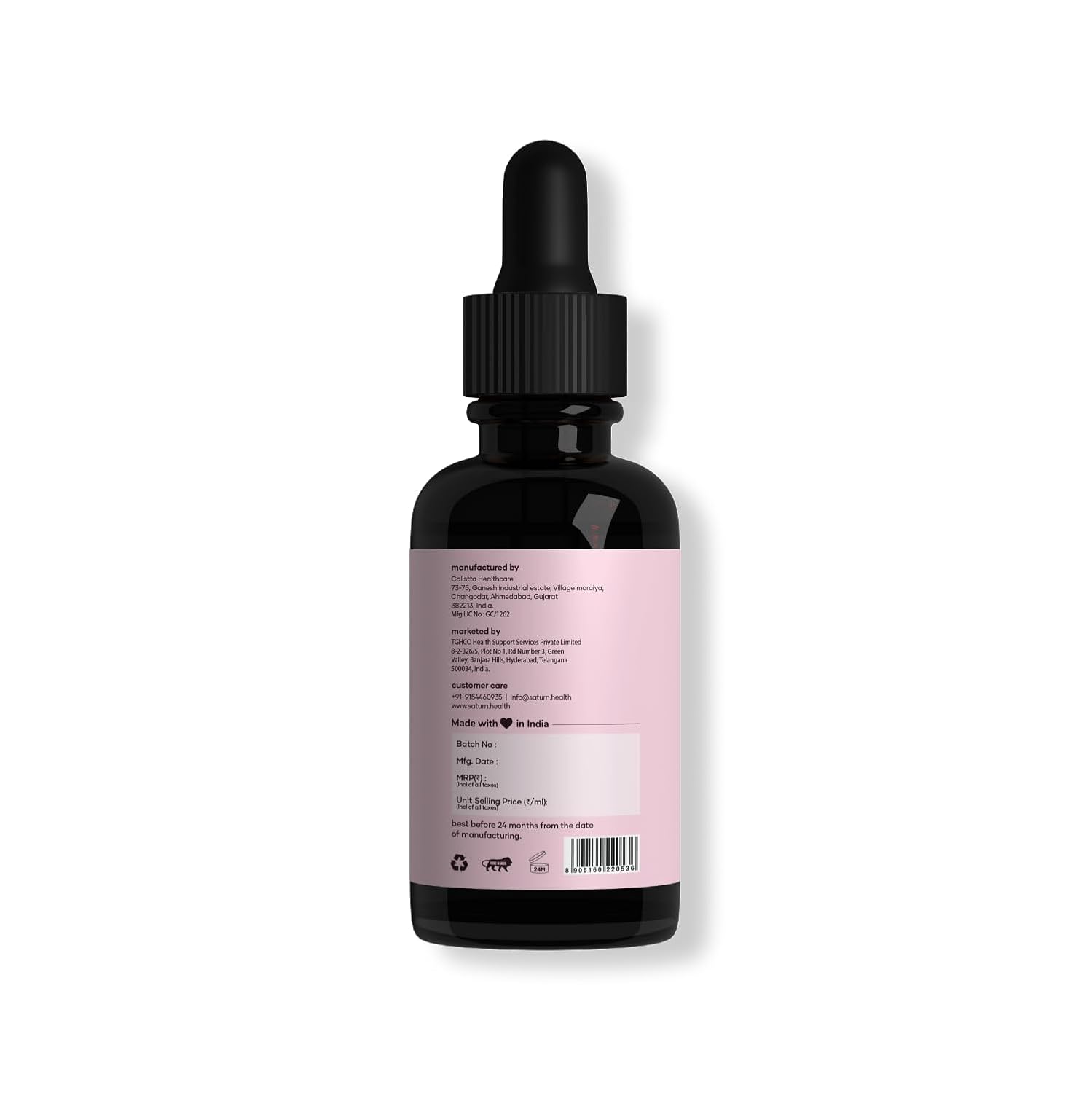 Saturn by GHC Intimate Lightening Serum with Orange Extract & Vitamin C for Lightens Dark Underarms, Back, Neck & Bum, 30 ml