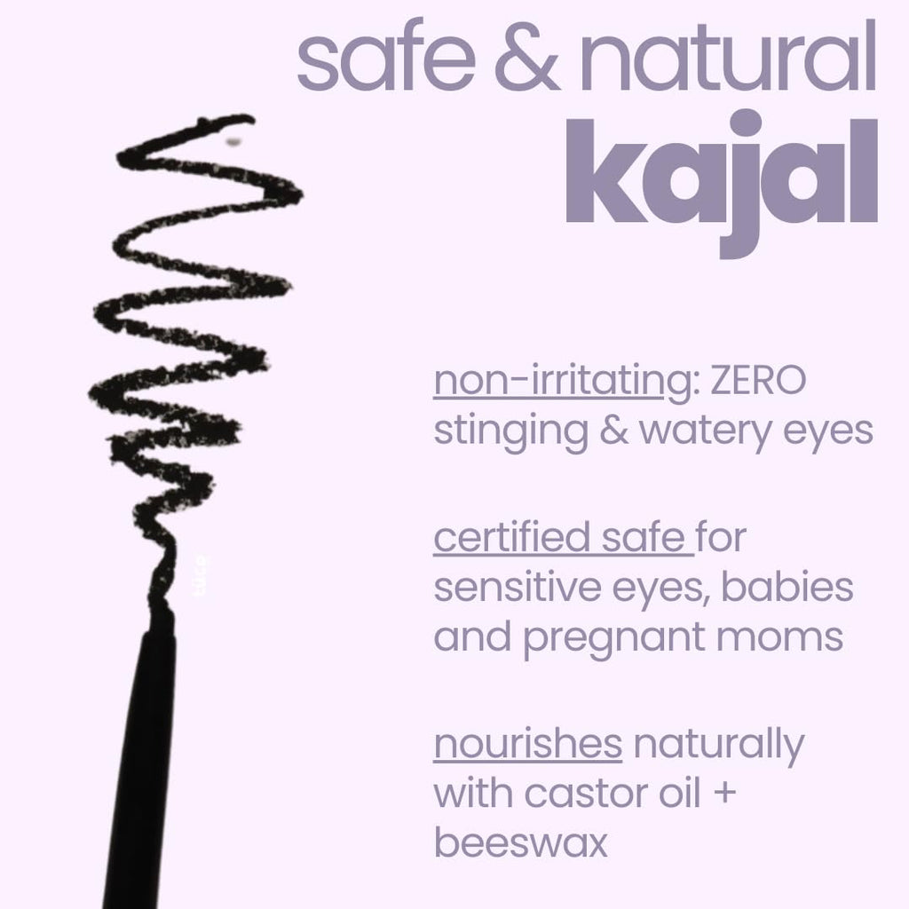 TuCo® Kids Matte Kajal | With Castor Oil & Almond | Safe Kajal For Babies | Smudge-Proof, Water-Proof, Preservative-Free & 100% Lead-Free | Long Lasting, Natural | Black, 15gm