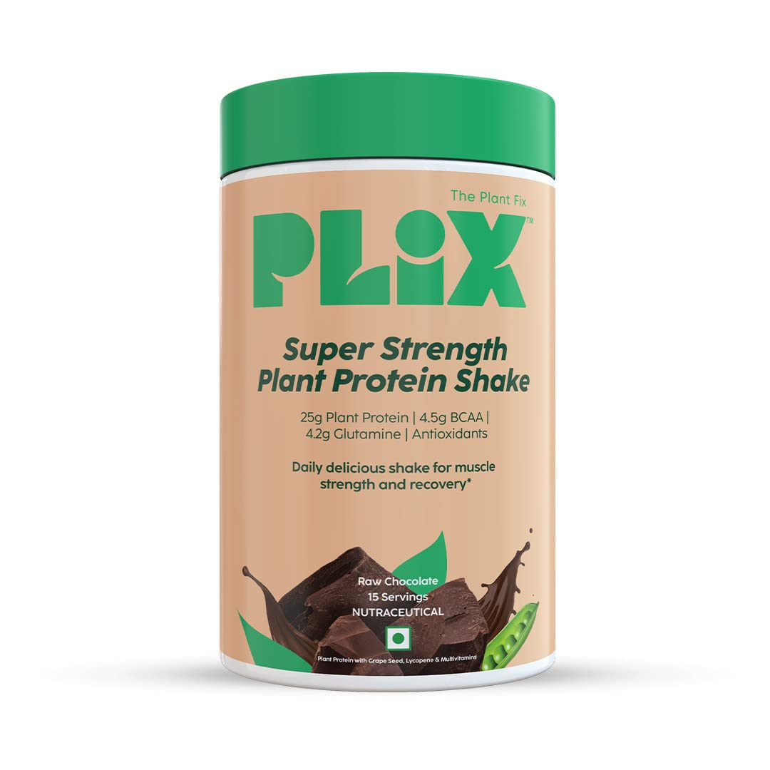 Plix Strength 25G Plant Protein Powder - Premium Plant-Based Protein for Fitness & Wellness, 500g