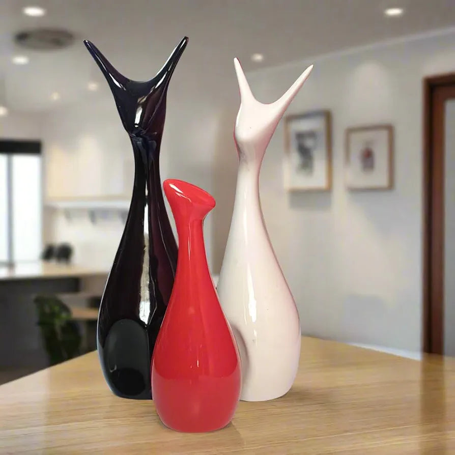 Alila Good Luck Deer Family Statue Showpiece Idol for Home Living Room Decor Gifting Decoration Set of 3