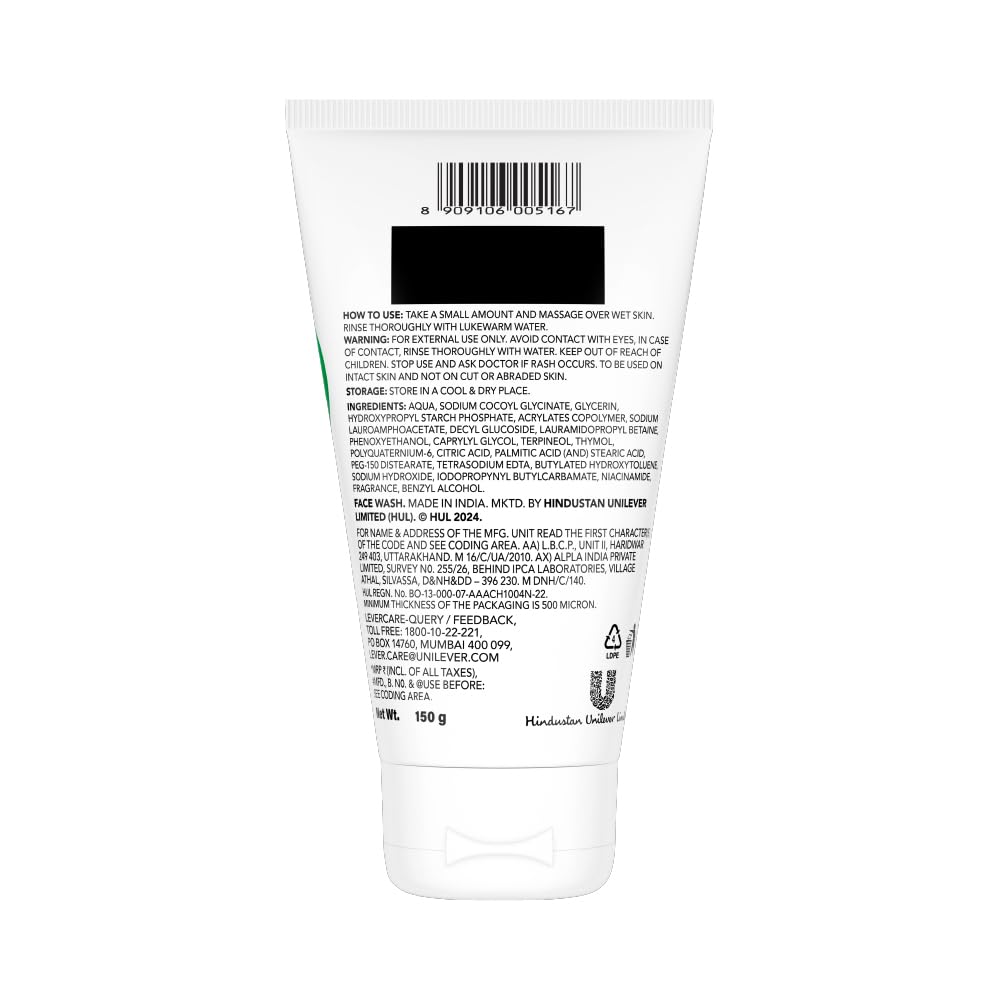 Novology Acne Deep Clearing Cleanser with Thymol+Terpineol| Face Wash for Acne,Whiteheads,Blackheads| Gentle, Non-Drying Formula, Suitable for Sensitive skin| 150g