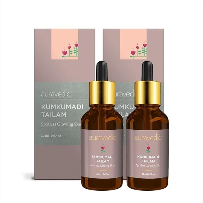 Auravedic Kumkumadi tailam for face Kumkumadi face oil - 30 ml (Pack of 2)