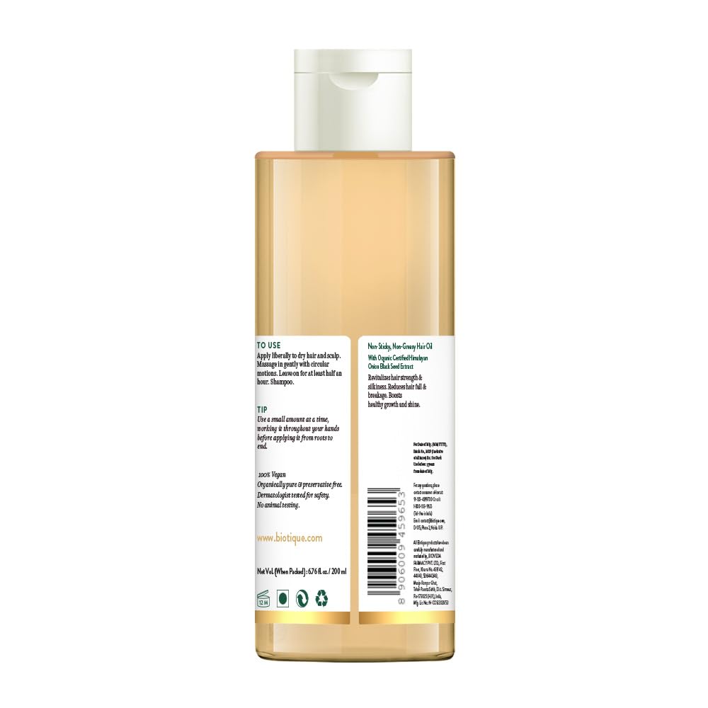 Biotique Onion Black Seed Hair Oil for Silky and Strong Hair, 200ml