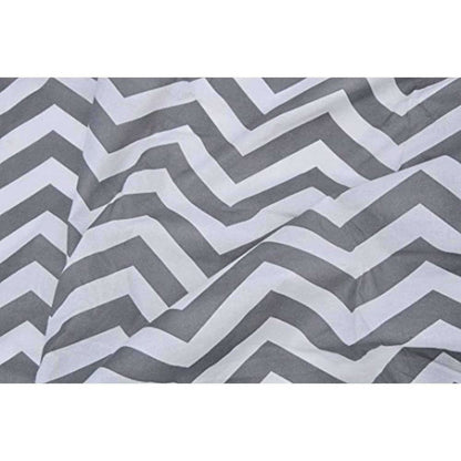 Cotton Double Bedsheet with 2 Pillow Covers - Modern White and Grey