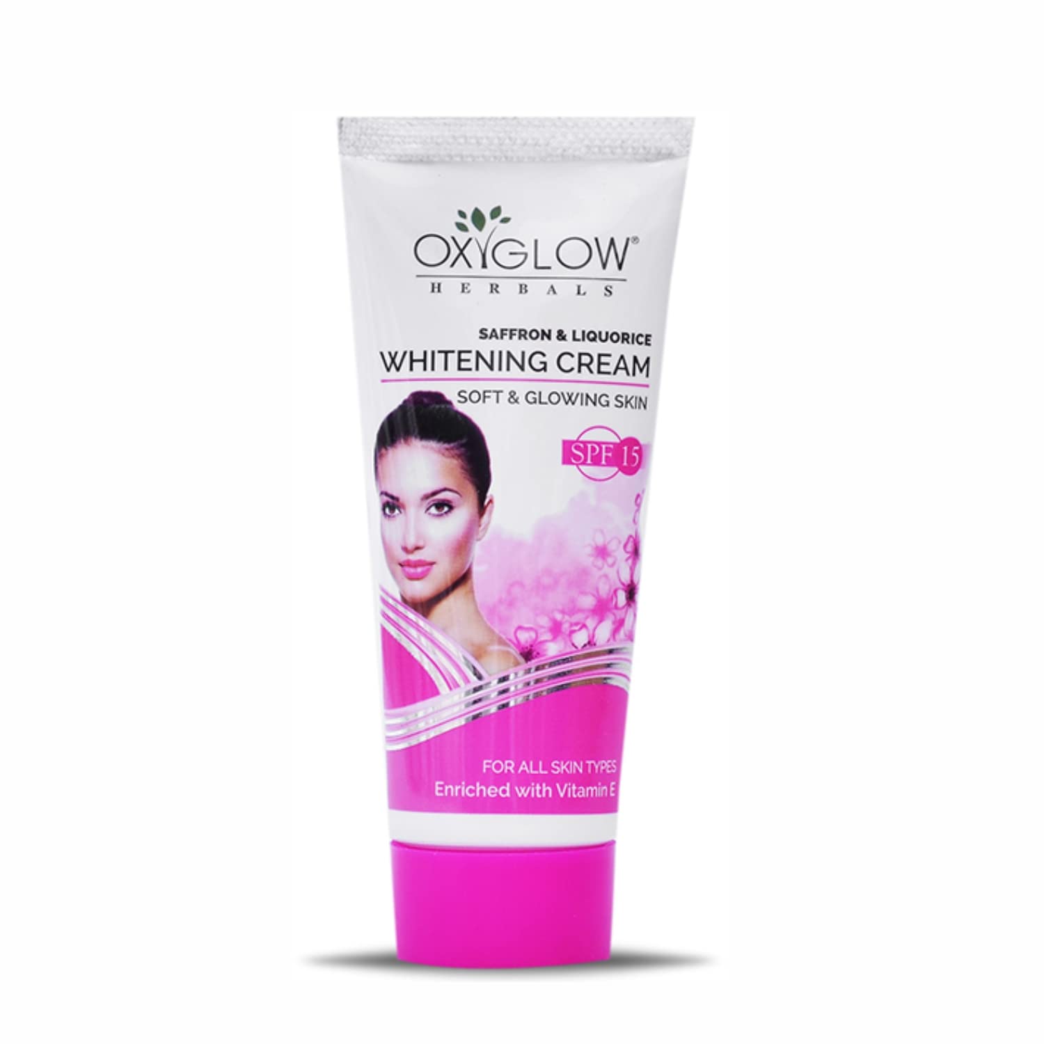 Oxyglow Herbal Saffron and Licourice Fairness Face Glow Cream for Soft and Glowing All Types of Skin SPF-15 with Vitamin E, Net. 60G (Pack)