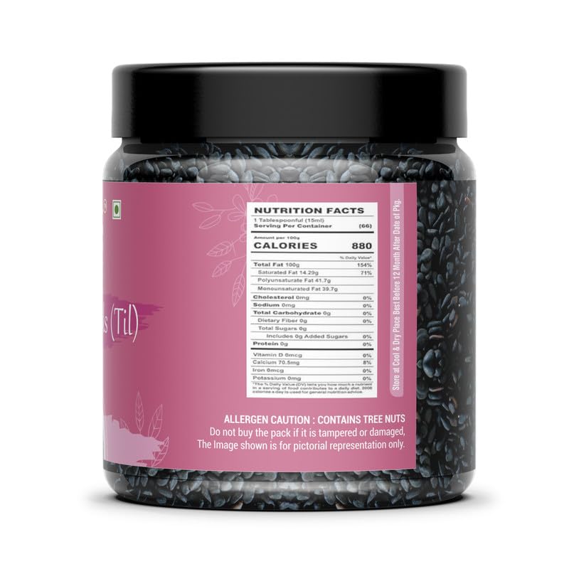 WiseChoise Black Sesame Seeds for Eating 100gm| Whole Fresh and Natural Unhulled Kale | Black Til Seed for Weight Management, Indian Spice | Kaale Til