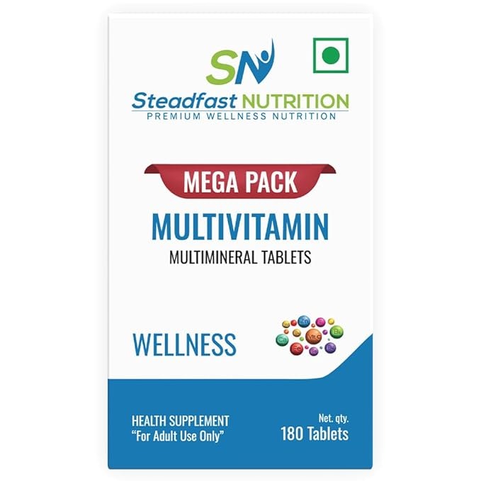 Steadfast Nutrition Multivitamin Mega Pack Minerals Vitamins Omega-3 fatty acids - 180 Tabs