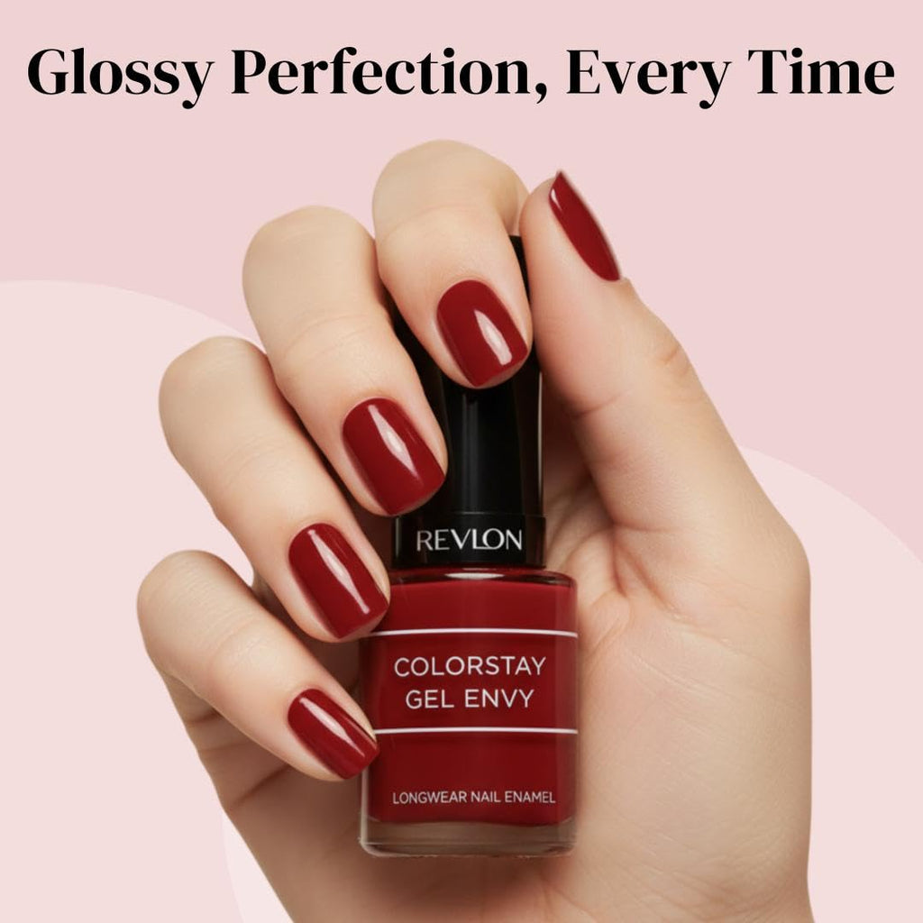 REVLON Colorstay Gel Finish Envy Long Wear Nail Enamel, Queen of Hearts, 11.7ml, Pack Of 1