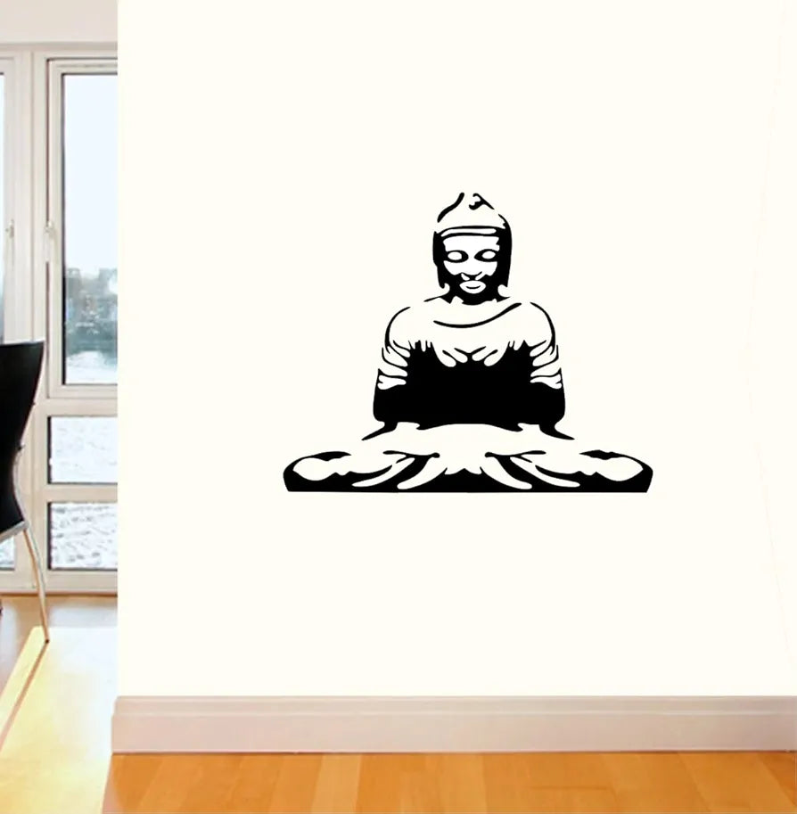 Decal O Decal Meditating Buddha in Black Self Adhesive Sticker