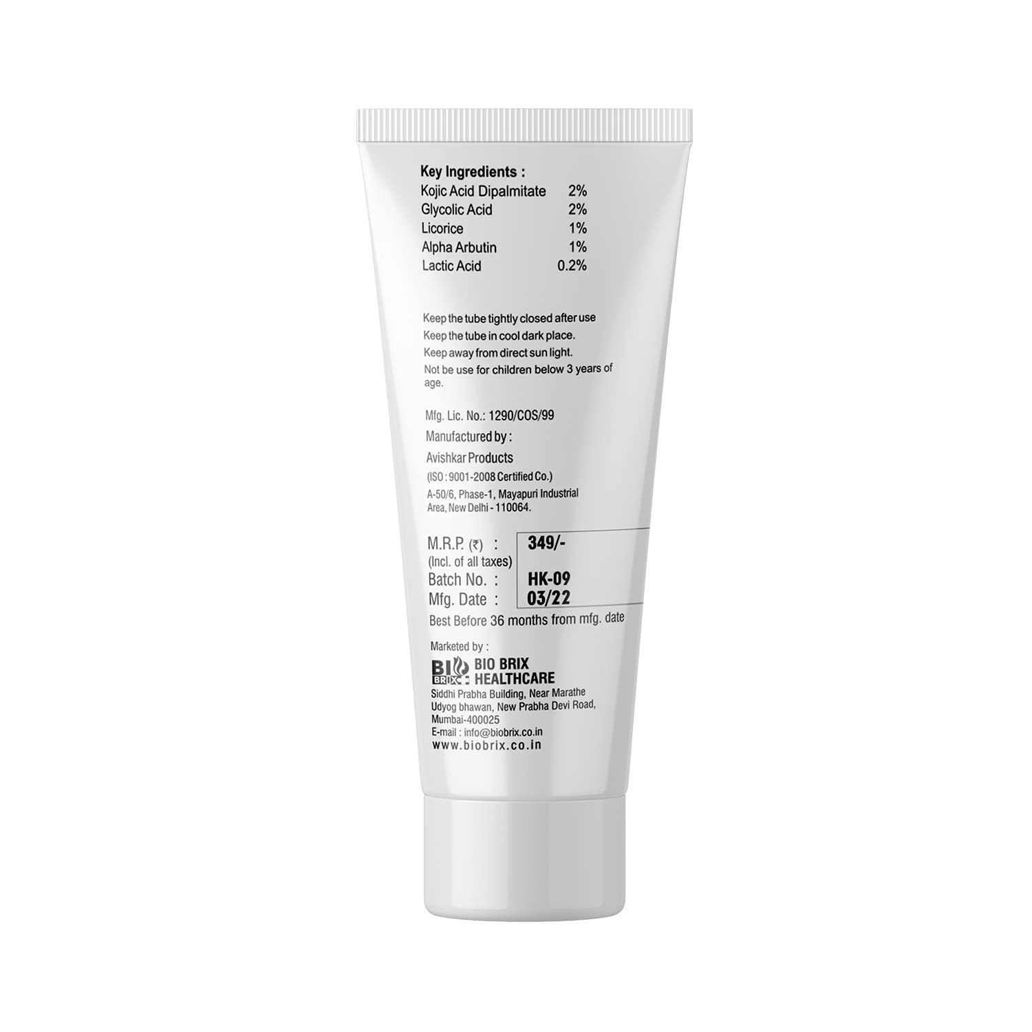 Hykozi Non Hydroquinone Skin Lightening Cream 20 GM Tube
