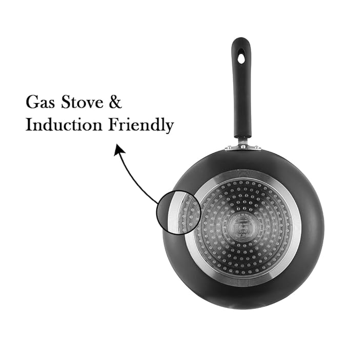 Vinod Zest Marbilo Aluminium Non Stick Frypan - 24 cm | Skillet Pan | 3 mm Thick | 5 Layer Coating