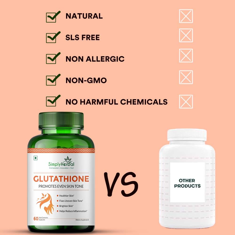 Simply Herbal L Glutathione Skin Whitening & Brightening - 60 tabs