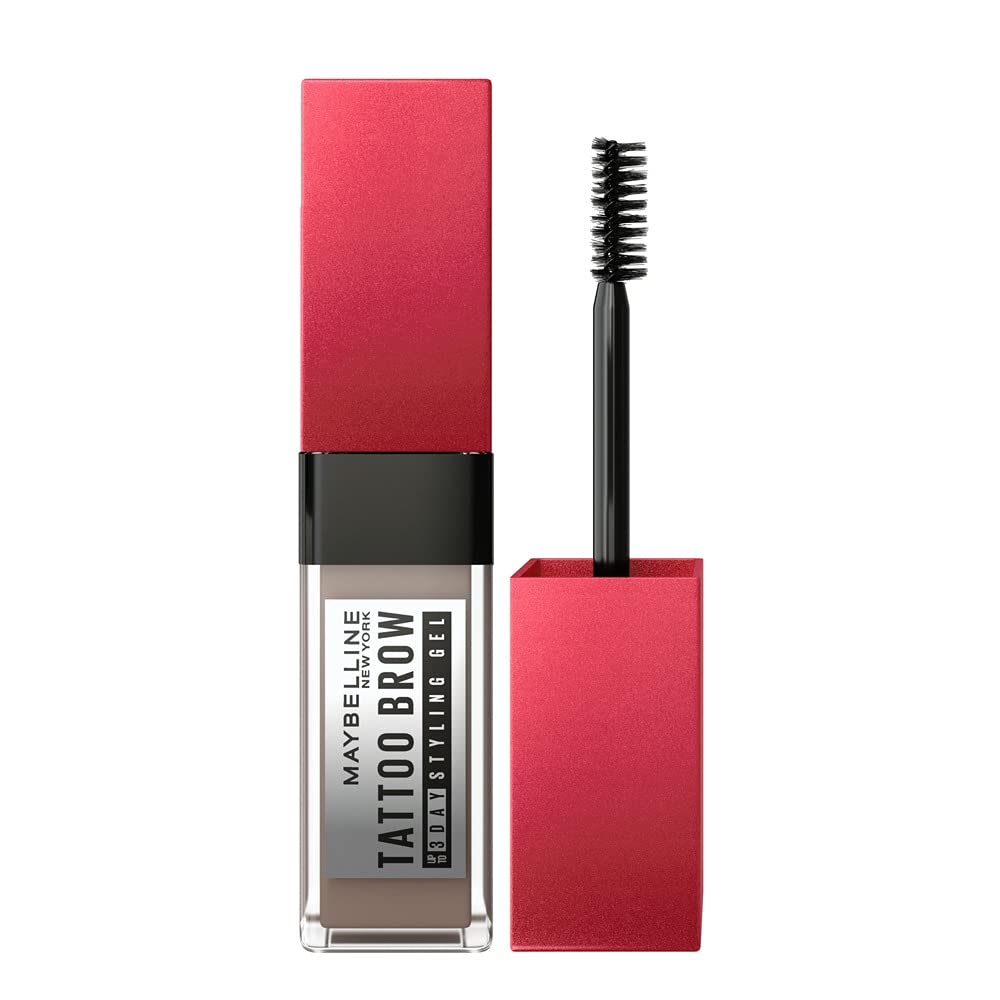 Maybelline New York Tattoo Brow 3 Day Styling Brow Gel - Deep Brown, Semi-permanent Tinted Eyebrow Gel, Water, smudge & Transfer-proof. Tattoo Brow 3 Day Styling Brow Gel Last Up To 3 Days | 6ml