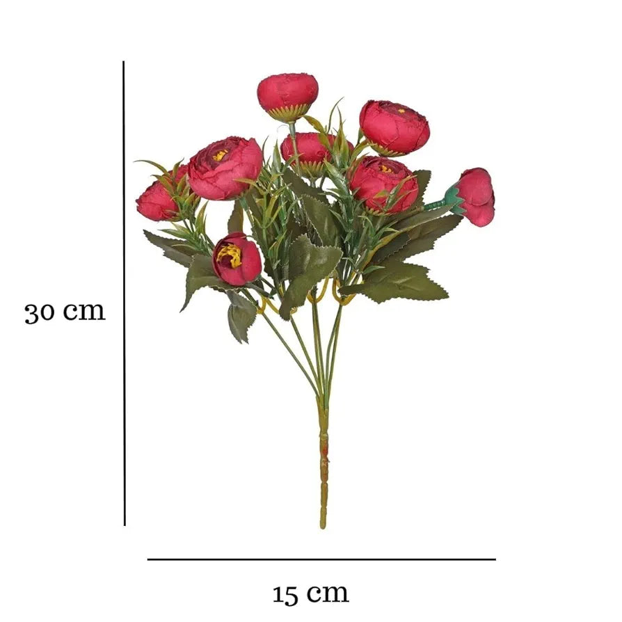 2 Pcs Artificial Rose Flower Sticks Red