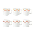 Larah by Borosil Gardenia Opalware Cup Set | 6-pieces | White | 100 Ml Each
