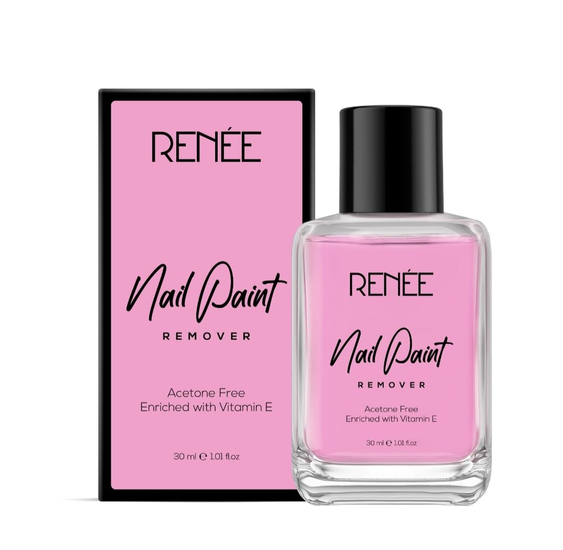 RENEE Nail Paint Remover, 30ml - Moisturizing, Acetone Free, with Vitamin E & Glycerin for Nourished, Stain Free Nails - Quick, Effective, Gentle Nail Polish Remover for All Types of Nail Polish