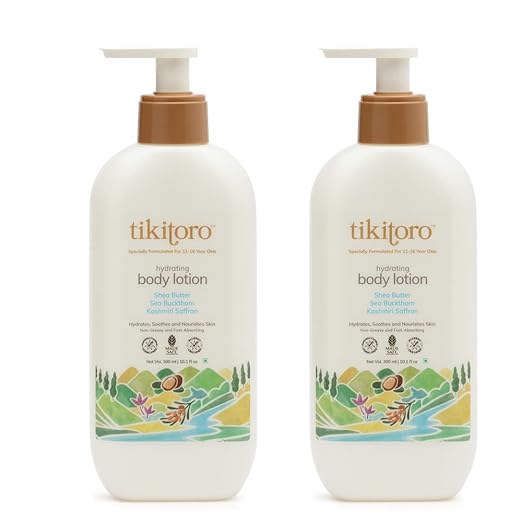 Tikitoro Teens Hydrating Body Lotion Age: 11+ Years - 300 ml Each (Pack of 2)