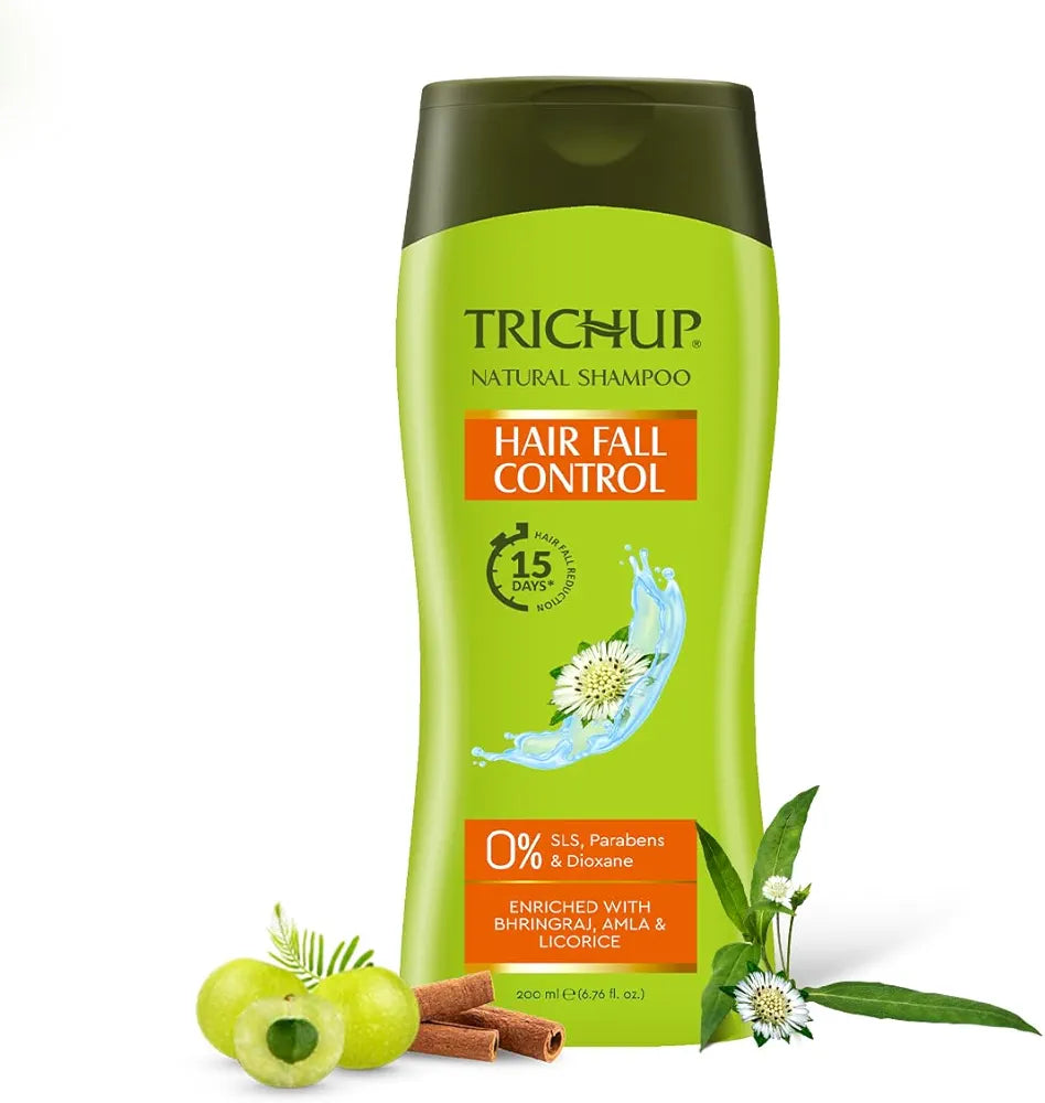 Trichup Hair Fall Control Herbal Shampoo Enriched Amla, Licorice & Bhringaraj - Help to Reduce Hair Fall & Thinning Hair