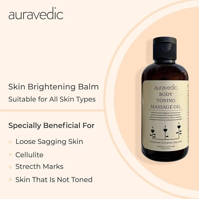 Auravedic Body Toning Body Massage Oil for Full Body Relax - 200 ml