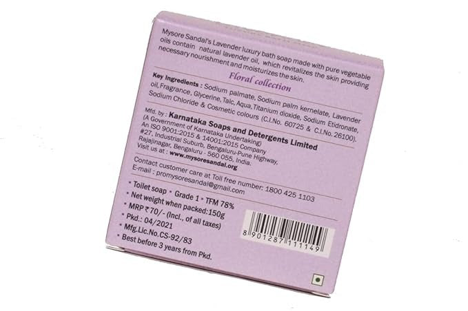 Mysore Sandal Lavender Luxury Bath Soap - 150 gms (Pack of 2)