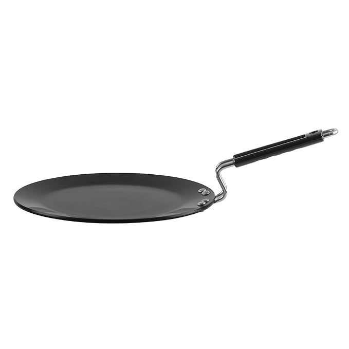 Vinod Black Pearl Plus Hard Anodised Roti | Paratha | Phulka Tawa | 25 Cm Diameter With Riveted Sturdy Handle | 5.25 mm Thickness | Black