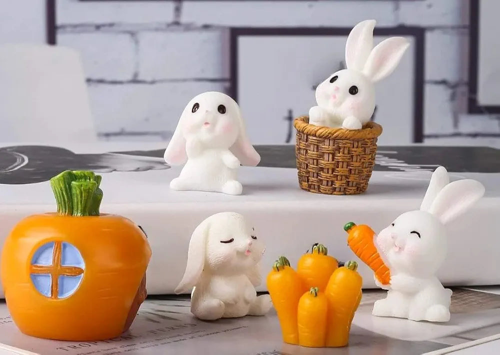 Satyam Kraft 1 Set  Resin Rabbit Miniature Figurines