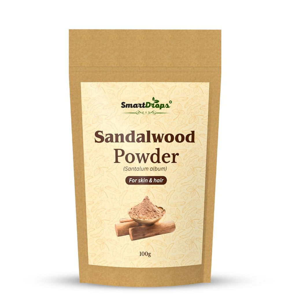 Smartdrops Sandalwood Powder for Hair and Skin Face Pack Hair Mask Mixing Powder for DIY Beauty and Scalp Care Routine | Sandalwood Powder Face Pack for Glowing Skin & Tan Removal | 100g (Pack-1)