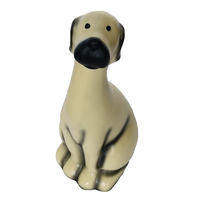 Ecraftindia Sitting White Dog Handcrafted Polyresin Decorative Showpiece