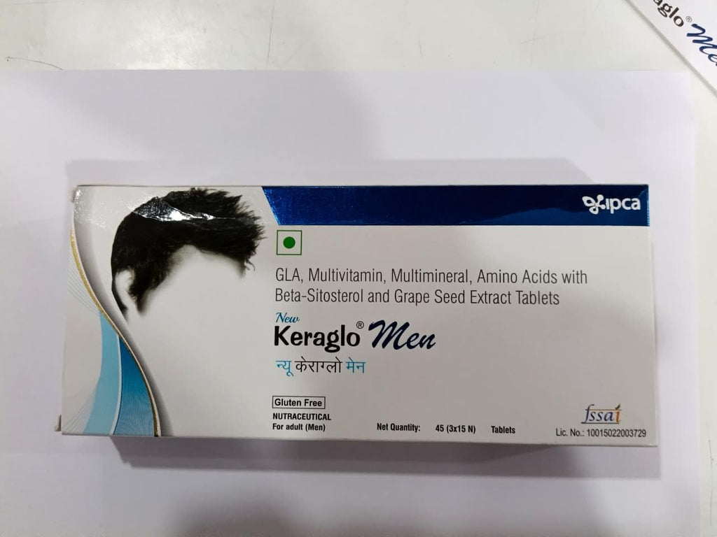 Keraglo Men Hair Nourishment Tablets (15 Tablets x 3 Strips) â€“ With Amino Acids, Antioxidants, Vitamins & Herbal Extracts â€“ Supports Scalp Health & Hair Strength â€“ Dietary Supplement