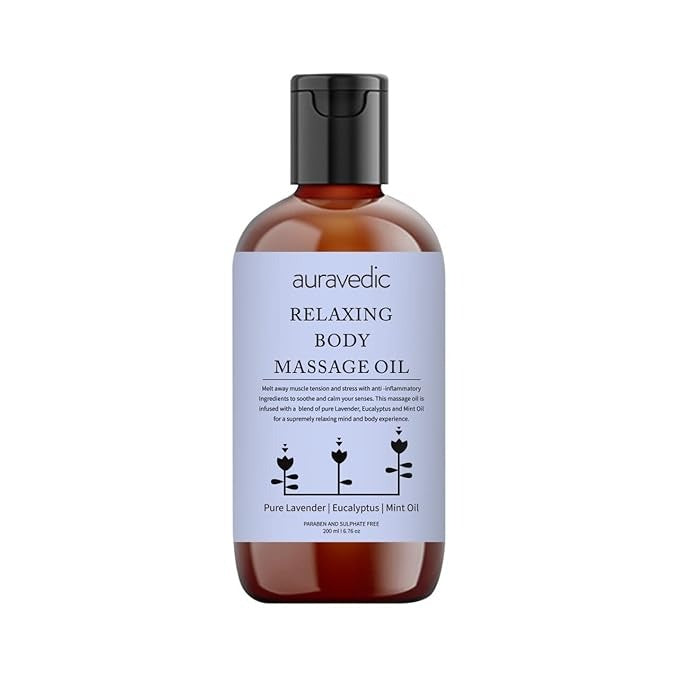 Auravedic Relaxing Body Massage Oil for Full Body Relax - 200 ml (Pack of 2)