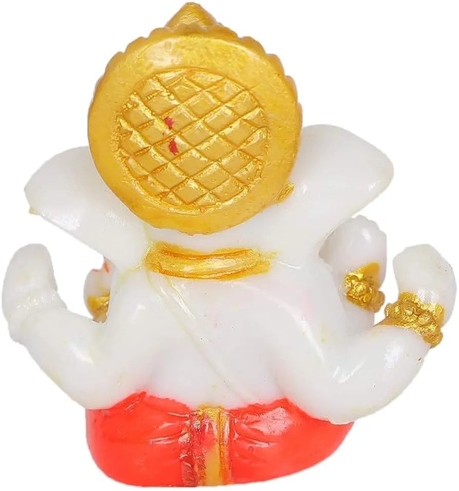 Nrson Polyresin Meditating Lord Ganesha Idols for Home Decor Car DashboardMulticolour